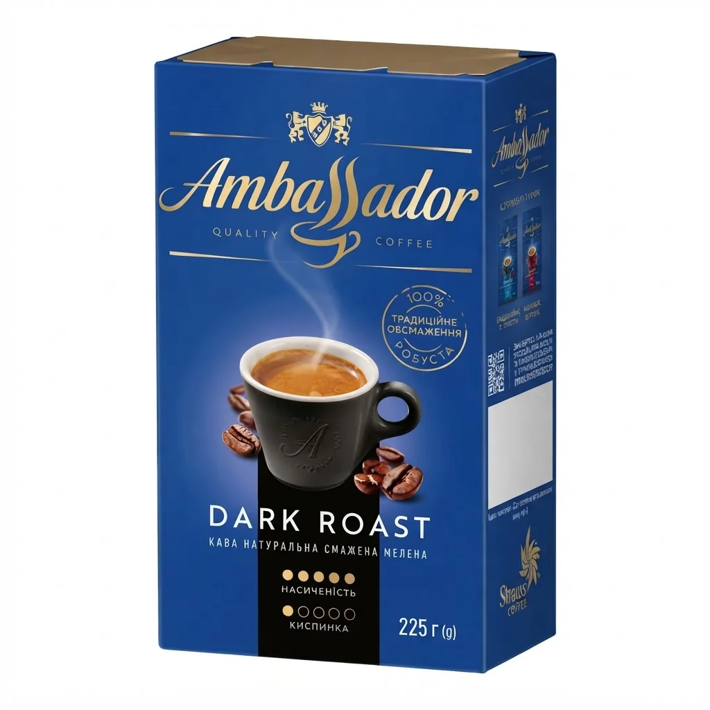 Ambassador Dark Roast 225 г Мелена / Дарк Роуст
